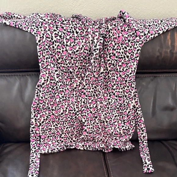 Victoria's Secret Pink and Black Leopard Print Robe - Picture 4 of 4